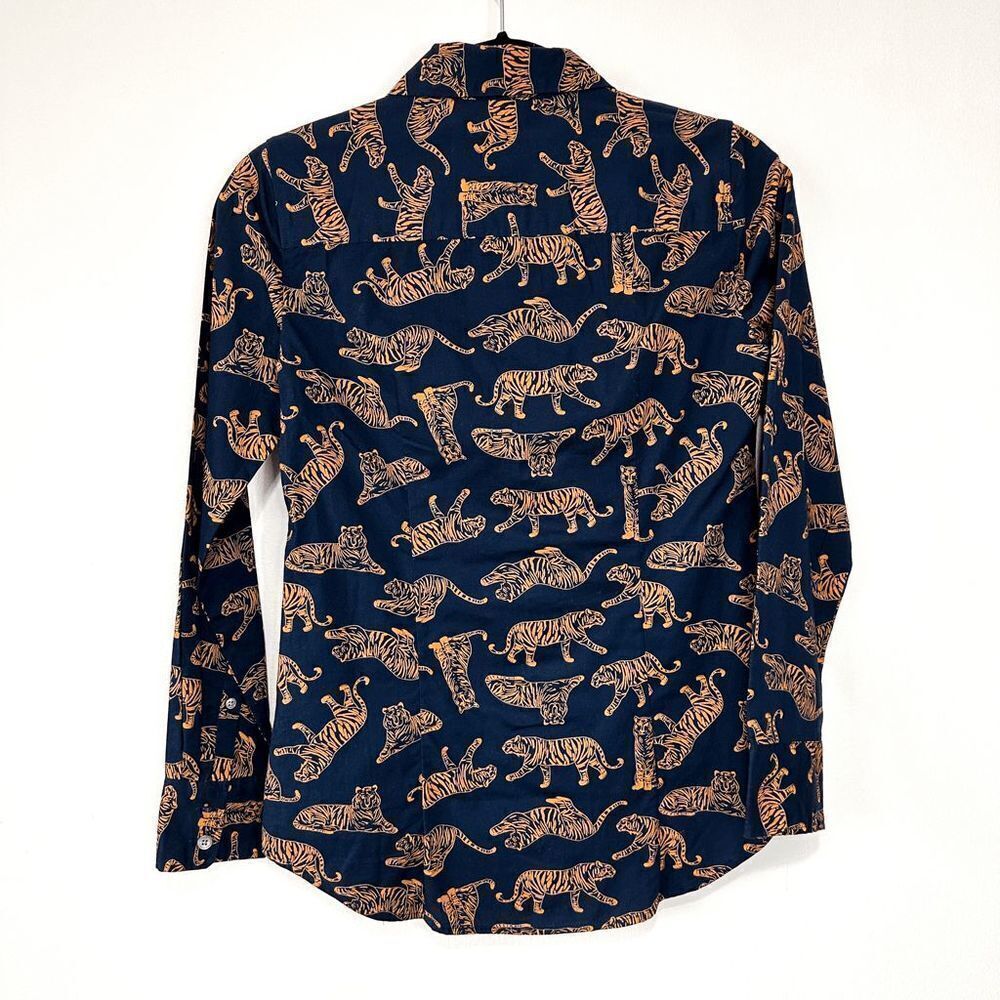 J. Crew Tiger Print Button Down Size XXS - Picture 4 of 8